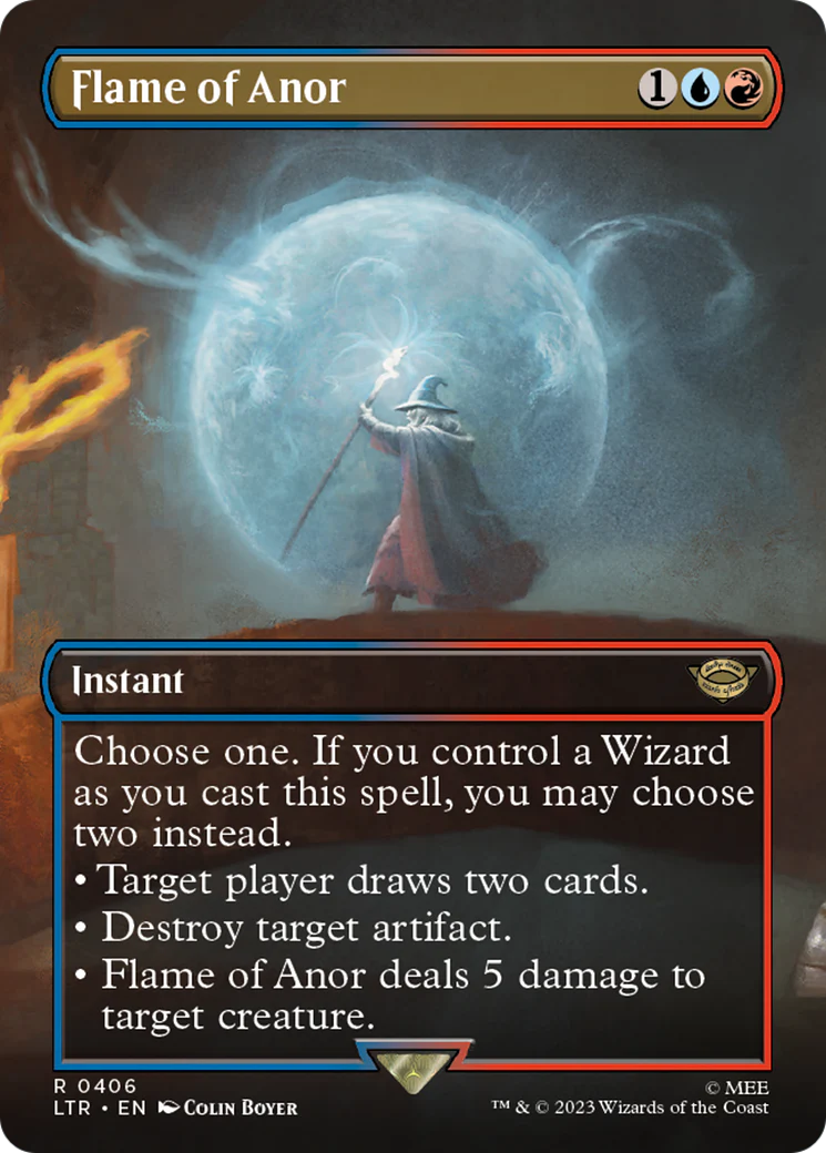 FOIL Flame of Anor (Borderless) (LTR-406) - The Lord of the Rings: Tales of Middle-earth - Magic The Gathering