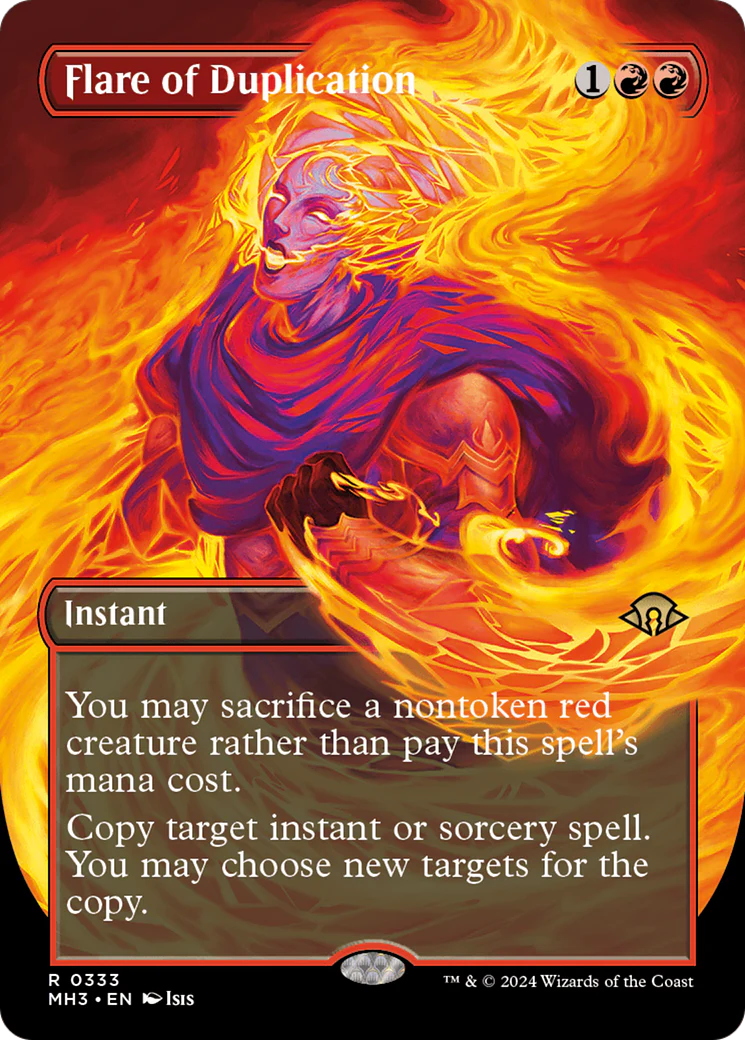 FOIL Flare of Duplication (Borderless) (MH3-333) - Modern Horizons 3 - Magic The Gathering