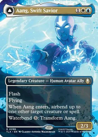 FOIL Aang, Swift Savior (0298) (Borderless) (TLA-298) - Avatar: The Last Airbender - Magic The Gathering