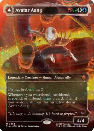 FOIL Avatar Aang (Raised Foil) (TLA-363) - Avatar: The Last Airbender - Magic The Gathering