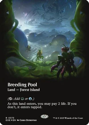 FOIL Breeding Pool (Borderless) (Galaxy Foil) (EOE-373) - Edge of Eternities - Magic The Gathering
