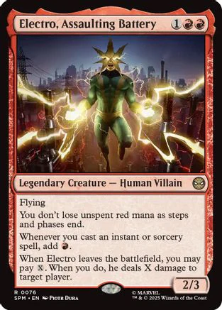 FOIL Electro, Assaulting Battery (SPM-076) - Marvel's Spider-Man - Magic The Gathering