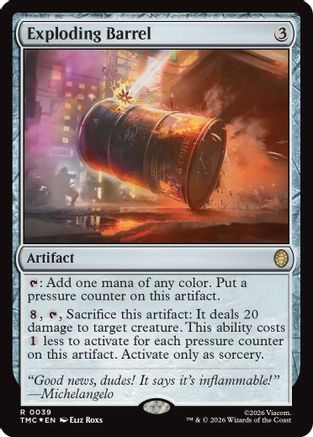 FOIL Exploding Barrel (Surge Foil) (TMC-039) - Commander: Teenage Mutant Ninja Turtles - Magic The Gathering