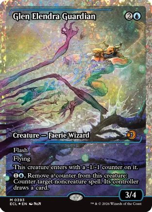 FOIL Glen Elendra Guardian (0393) (Showcase) (Fracture Foil) (ECL-393) - Lorwyn Eclipsed - Magic The Gathering