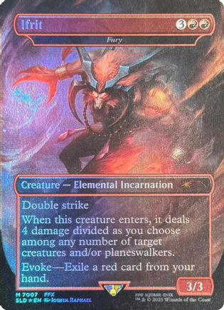 FOIL Ifrit - Fury (Rainbow Foil) (SLD-7007) - Secret Lair Drop Series - Magic The Gathering