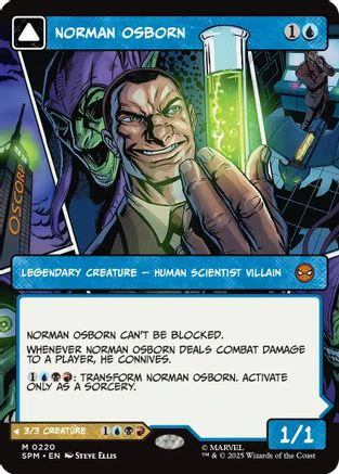 FOIL Norman Osborn (Borderless) (SPM-220) - Marvel's Spider-Man - Magic The Gathering