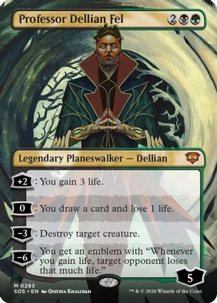 FOIL Professor Dellian Fel (Borderless) (SOS-283) - Secrets of Strixhaven - Magic The Gathering