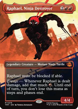 FOIL Raphael, Ninja Destroyer (Borderless) (TMT-218) - Teenage Mutant Ninja Turtles - Magic The Gathering