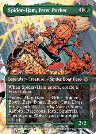 FOIL Spider-Ham, Peter Porker (Borderless) (SPM-201) - Marvel's Spider-Man - Magic The Gathering