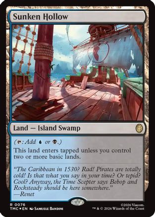 FOIL Sunken Hollow (Surge Foil) (TMC-076) - Commander: Teenage Mutant Ninja Turtles - Magic The Gathering