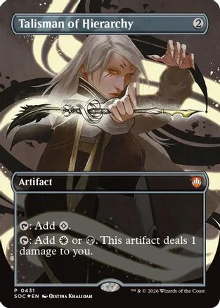 FOIL Talisman of Hierarchy (Borderless) (SOC-431) - Commander: Secrets of Strixhaven - Magic The Gathering
