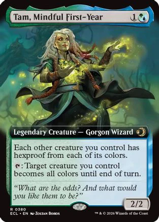 FOIL Tam, Mindful First-Year (Extended Art) (ECL-380) - Lorwyn Eclipsed - Magic The Gathering