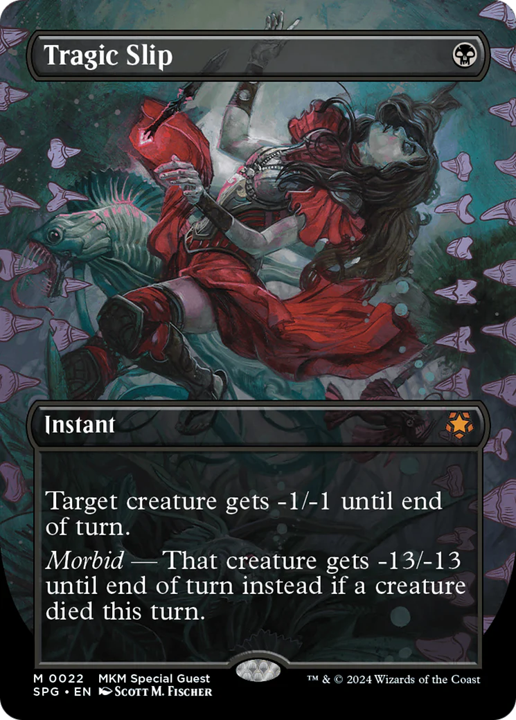 FOIL Tragic Slip (Borderless) (SPG-022) - Special Guests - Magic The Gathering