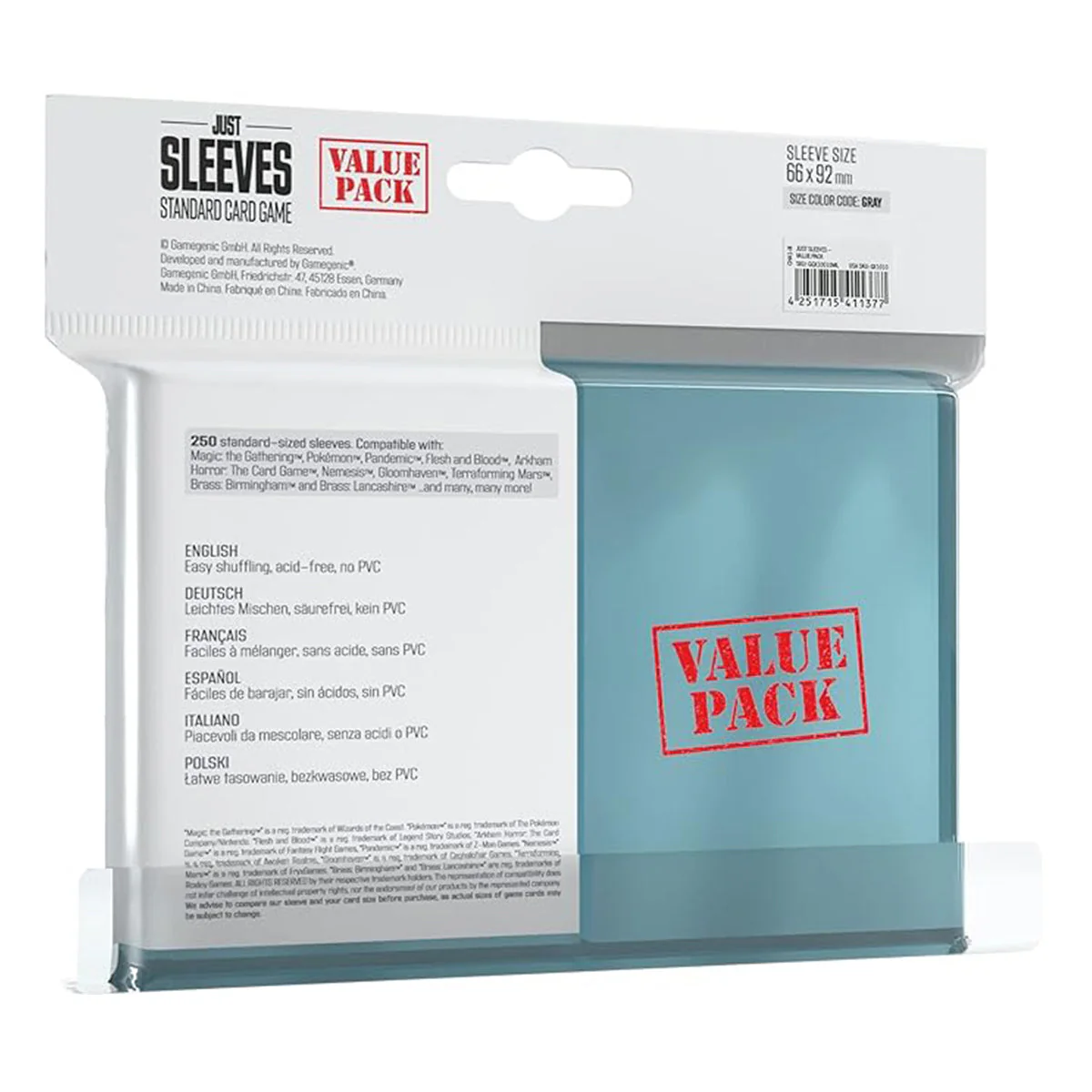 Gamegenic Just Sleeves Value Pack Clear 250ct - Image 2
