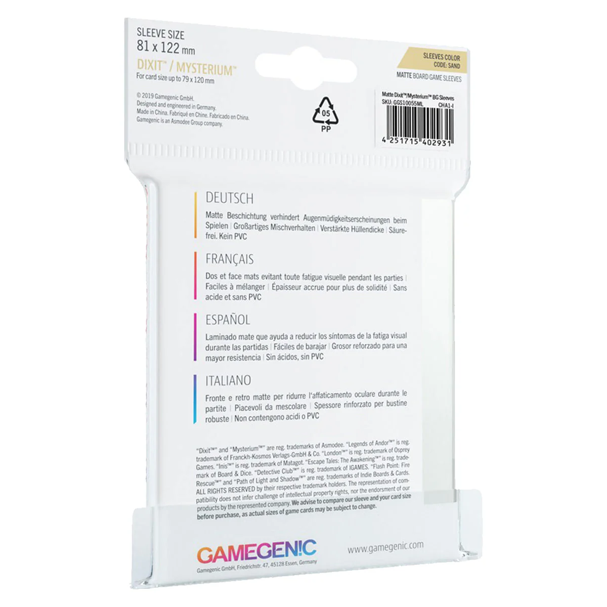 Gamegenic Matte Board Game Sleeves Dixit Mysterium 81mm x 122mm 90pc - Image 2