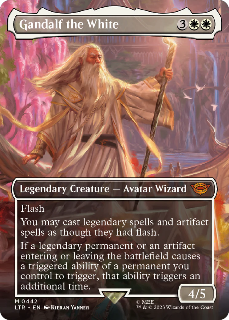 Gandalf the White (Borderless) (LTR-442) - The Lord of the Rings: Tales of Middle-earth - Magic The Gathering