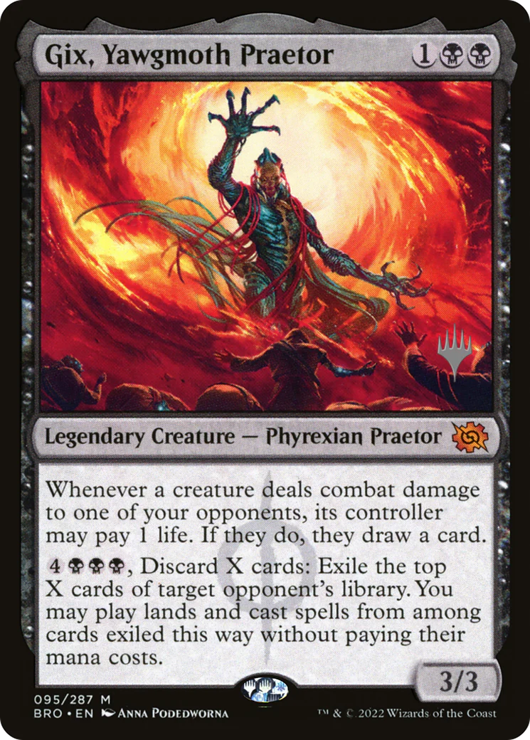 FOIL Gix, Yawgmoth Praetor (PPBRO-95P) - The Brothers' War Promos - Magic The Gathering