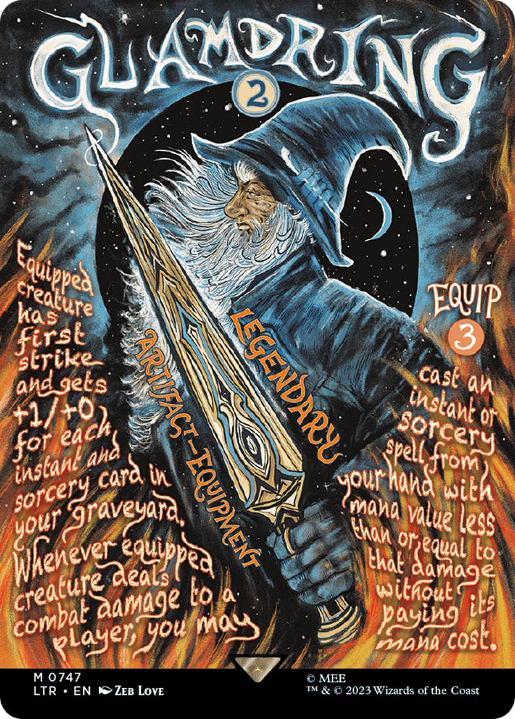 FOIL Glamdring (Borderless Poster) (LTR-747) - The Lord of the Rings: Tales of Middle-earth - Magic The Gathering