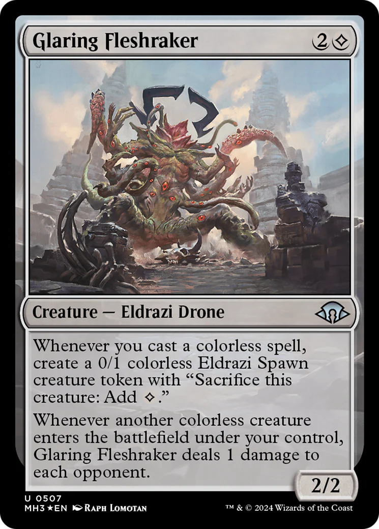 FOIL Glaring Fleshraker (Ripple Foil) (MH3-507) - Modern Horizons 3 - Magic The Gathering