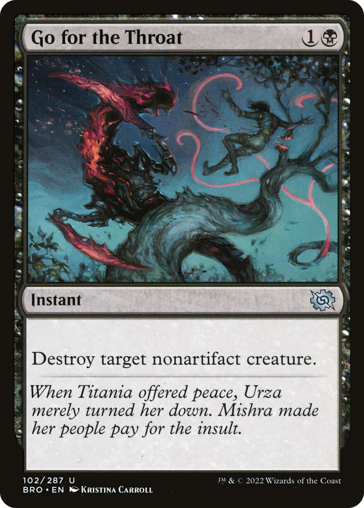 FOIL Go for the Throat (BRO-102) - The Brothers' War - Magic The Gathering