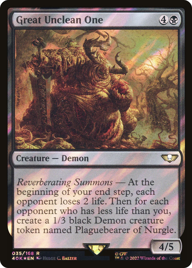 FOIL Great Unclean One (Surge Foil) (40K-035) - Warhammer 40,000 Commander - Magic The Gathering
