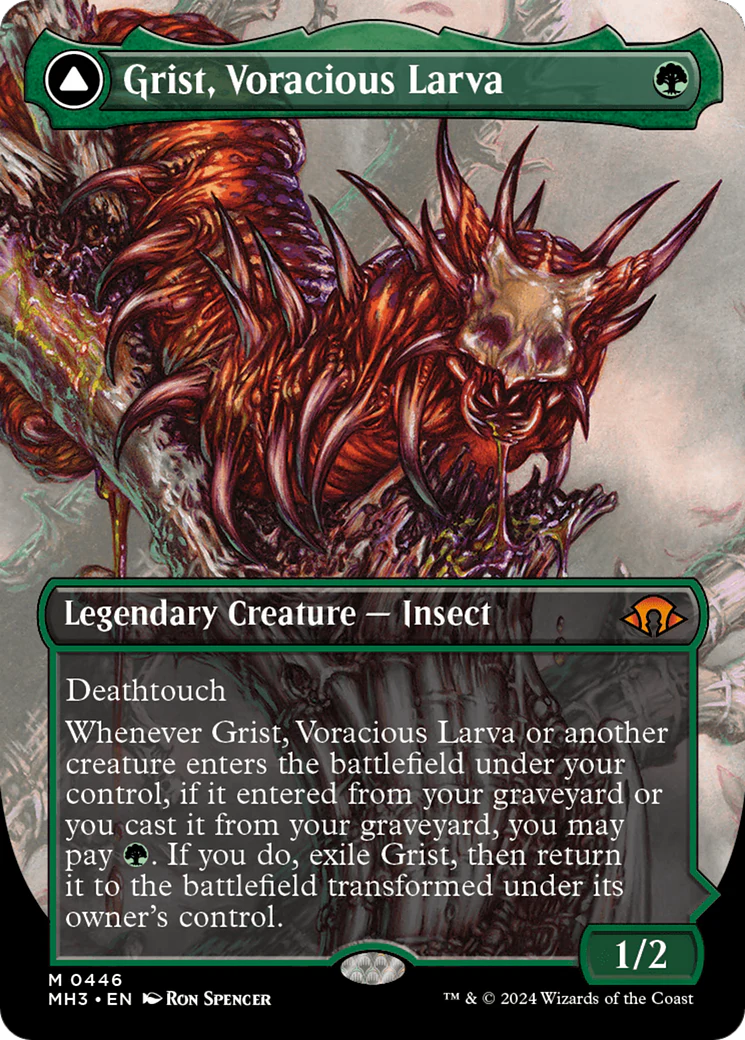 FOIL Grist, Voracious Larva (Borderless) (MH3-446) - Modern Horizons 3 - Magic The Gathering