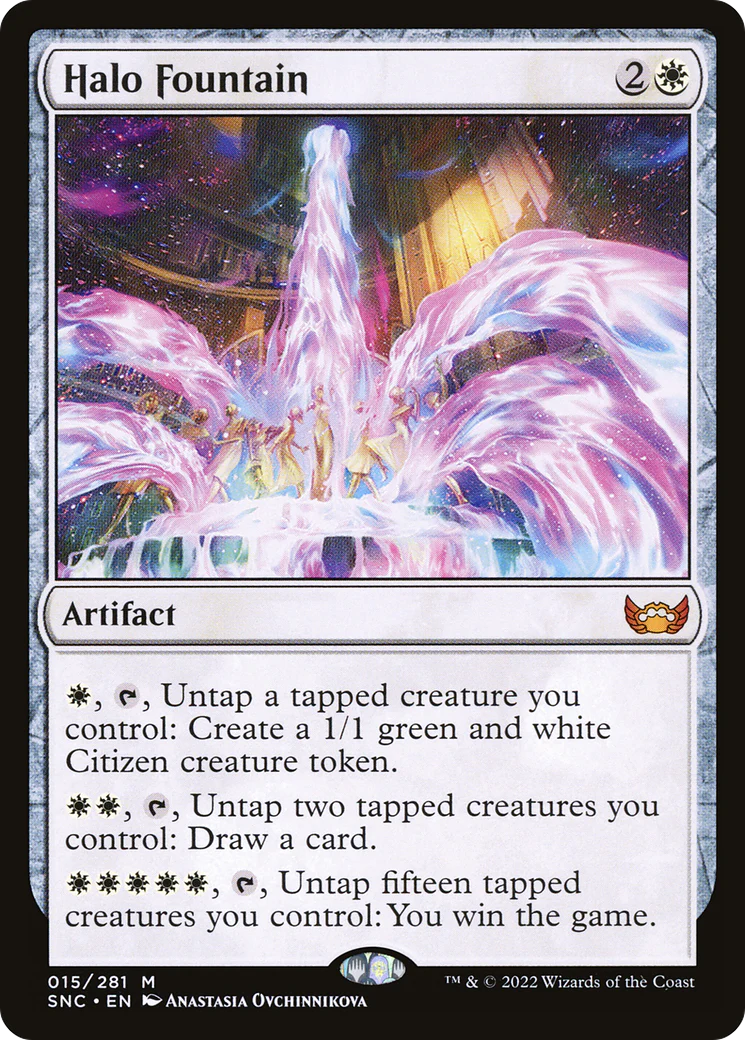 FOIL Halo Fountain (SNC-015) - Streets of New Capenna - Magic The Gathering