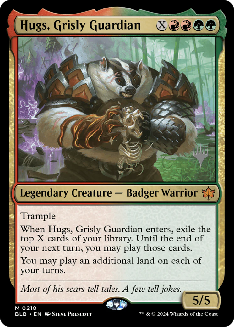 FOIL Hugs, Grisly Guardian (PPBLB-218) - Bloomburrow Promos - Magic The Gathering