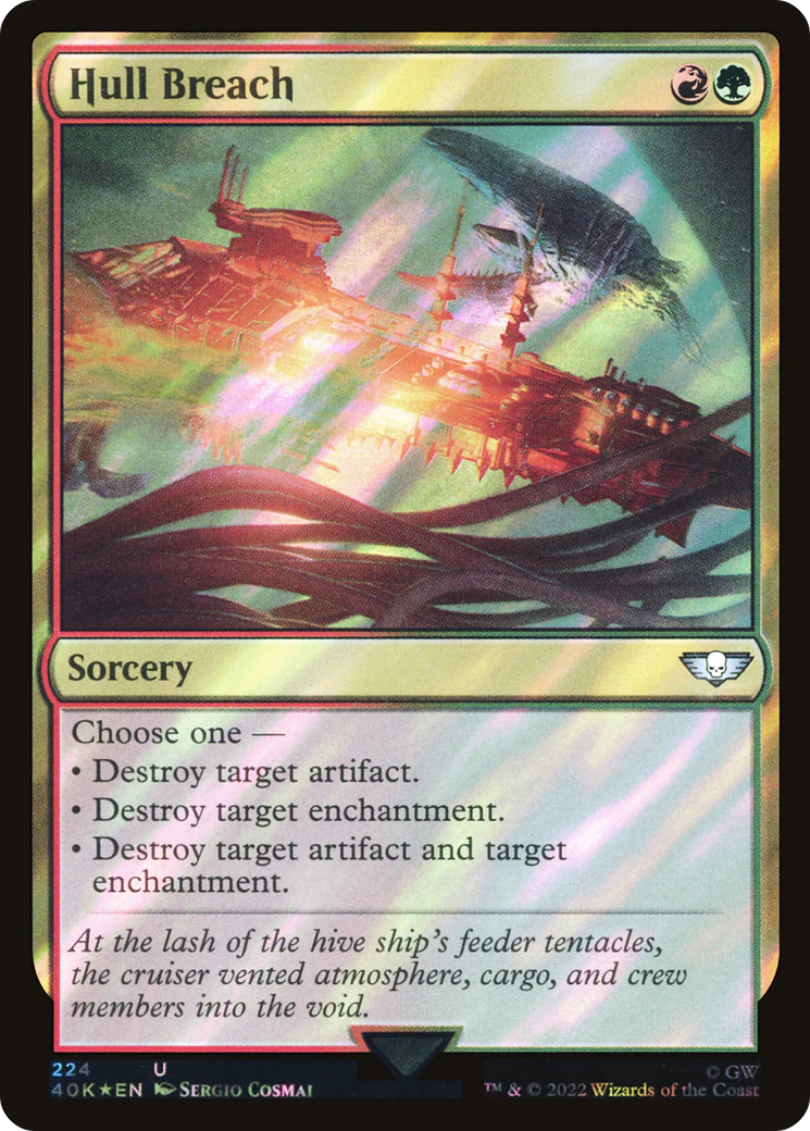 FOIL Hull Breach (Surge Foil) (40K-224) - Warhammer 40,000 Commander - Magic The Gathering
