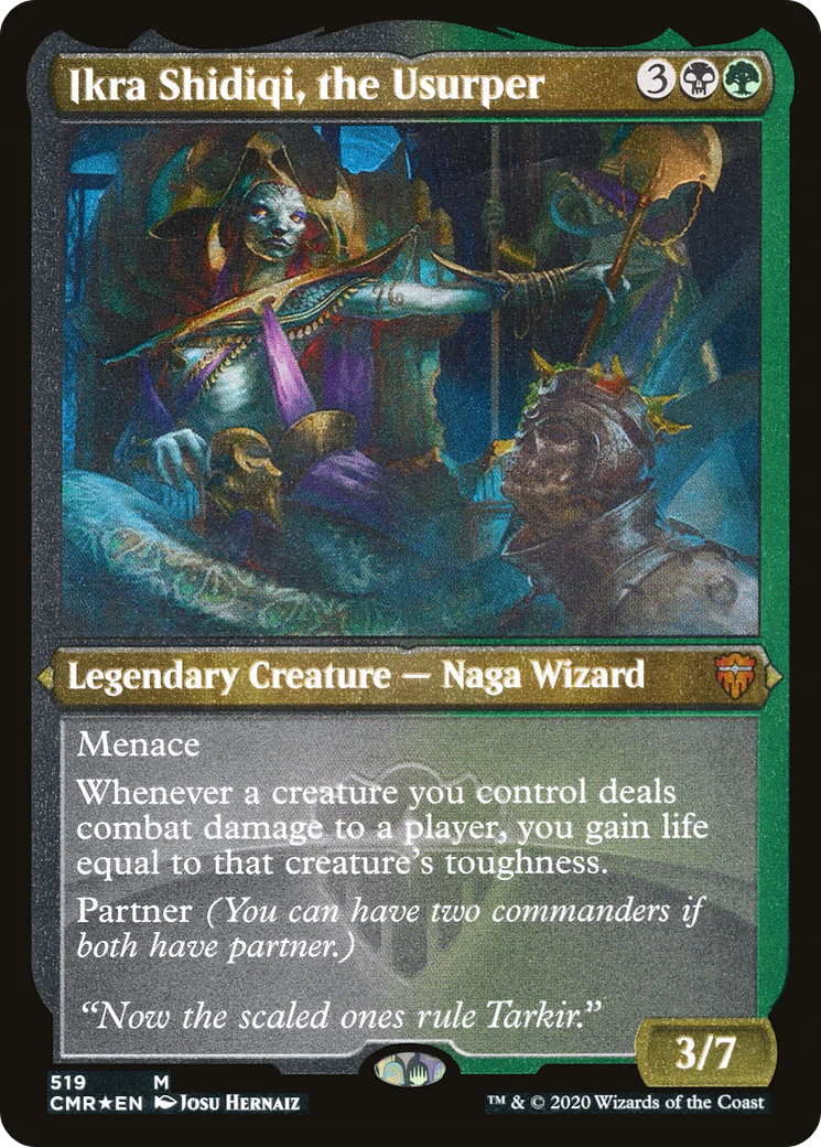 ETCHED FOIL Ikra Shidiqi, the Usurper (Foil Etched) (CMR-519) - Commander Legends - Magic The Gathering