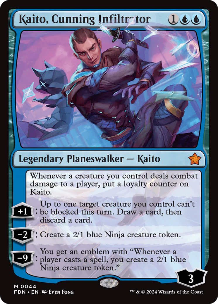 FOIL Kaito, Cunning Infiltrator (FDN-044) - Foundations - Magic The Gathering