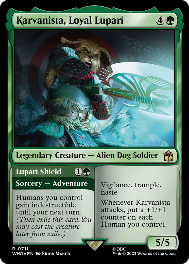 FOIL Karvanista, Loyal Lupari (Surge Foil) (WHO-711) - Doctor Who - Magic The Gathering