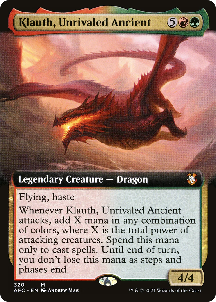 Klauth, Unrivaled Ancient (Extended Art) (AFC-320) - Forgotten Realms Commander - Magic The Gathering