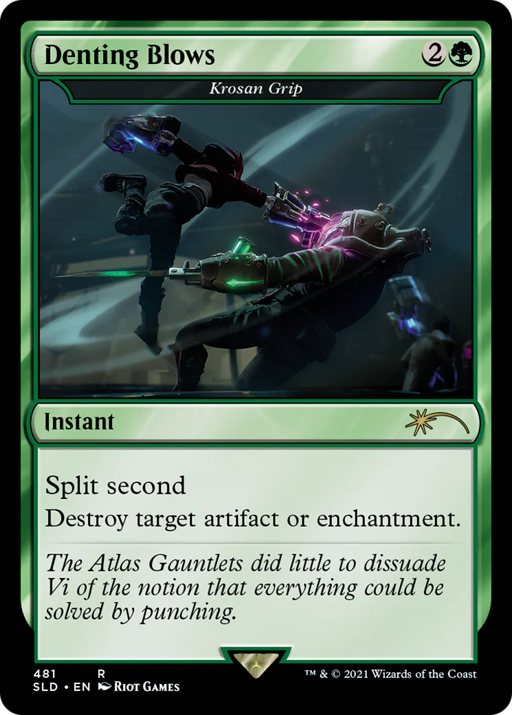 Denting Blows - Krosan Grip (SLD-481) - Secret Lair Drop - Magic The Gathering