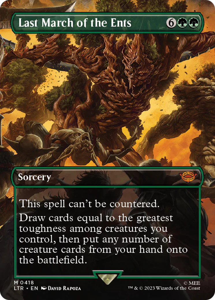 FOIL Last March of the Ents (Borderless) (LTR-418) - The Lord of the Rings: Tales of Middle-earth - Magic The Gathering