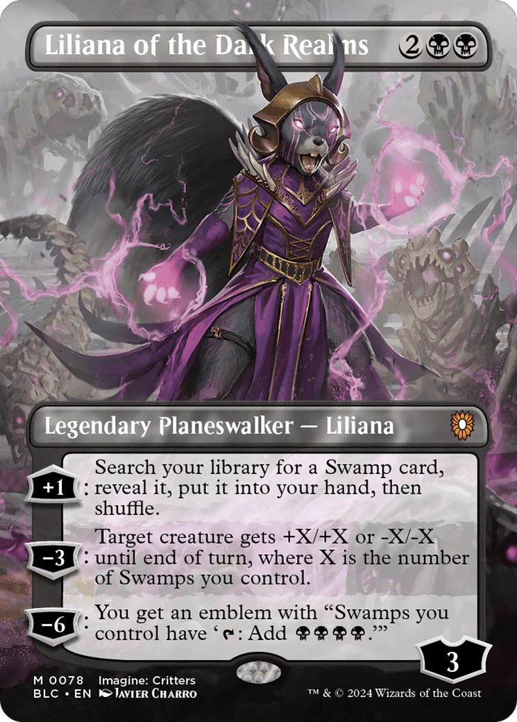 Liliana of the Dark Realms (Borderless) (BLC-078) - Bloomburrow Commander - Magic The Gathering