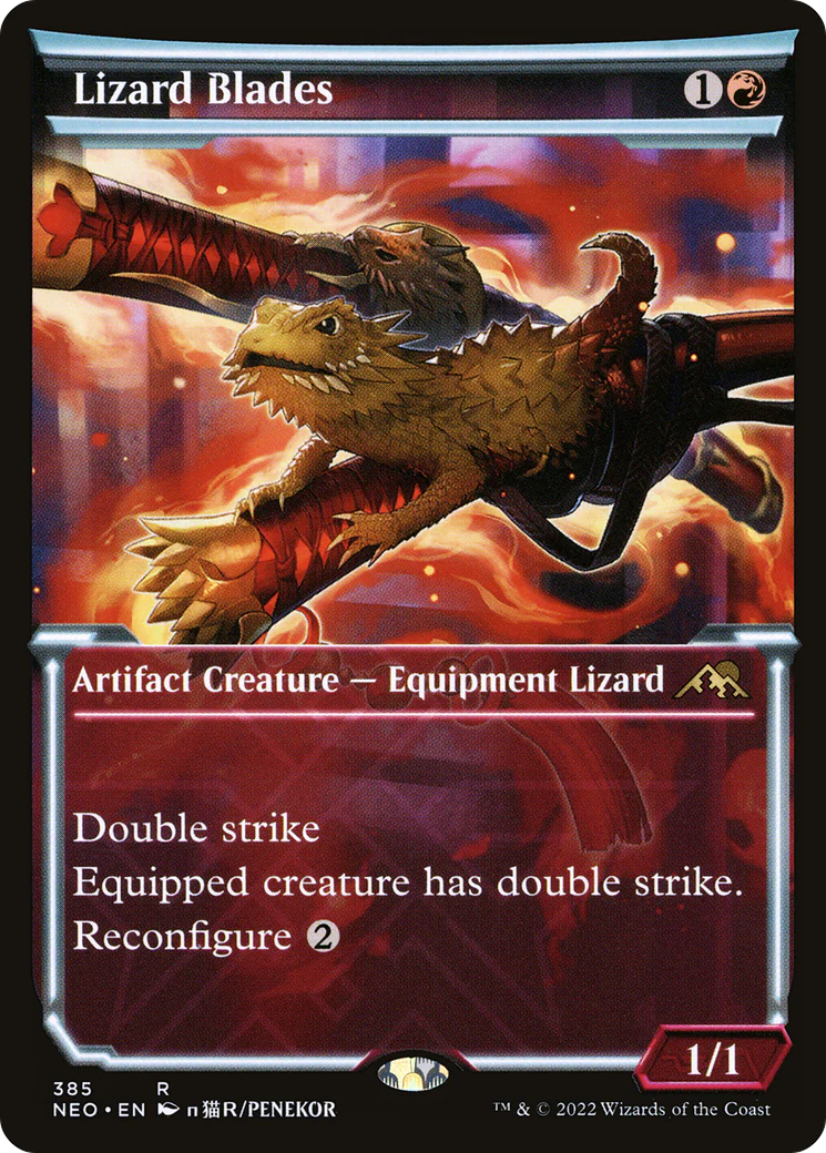 Lizard Blades (Showcase) (NEO-385) - Kamigawa: Neon Dynasty - Magic The Gathering
