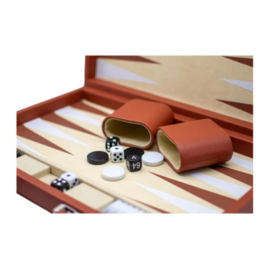 LPG Classics Leather Backgammon Set - Brown - Image 6