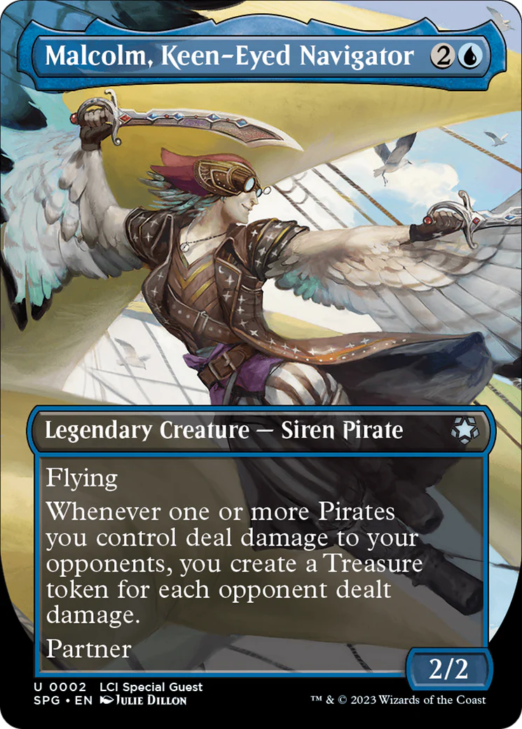 Malcolm, Keen-Eyed Navigator (Borderless) (SPG-002) - Special Guests - Magic The Gathering