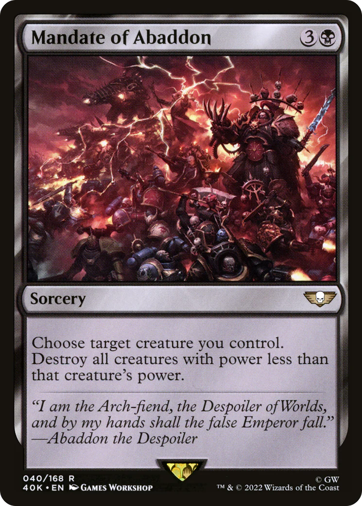 Mandate of Abaddon (40K-040) - Warhammer 40,000 Commander - Magic The Gathering