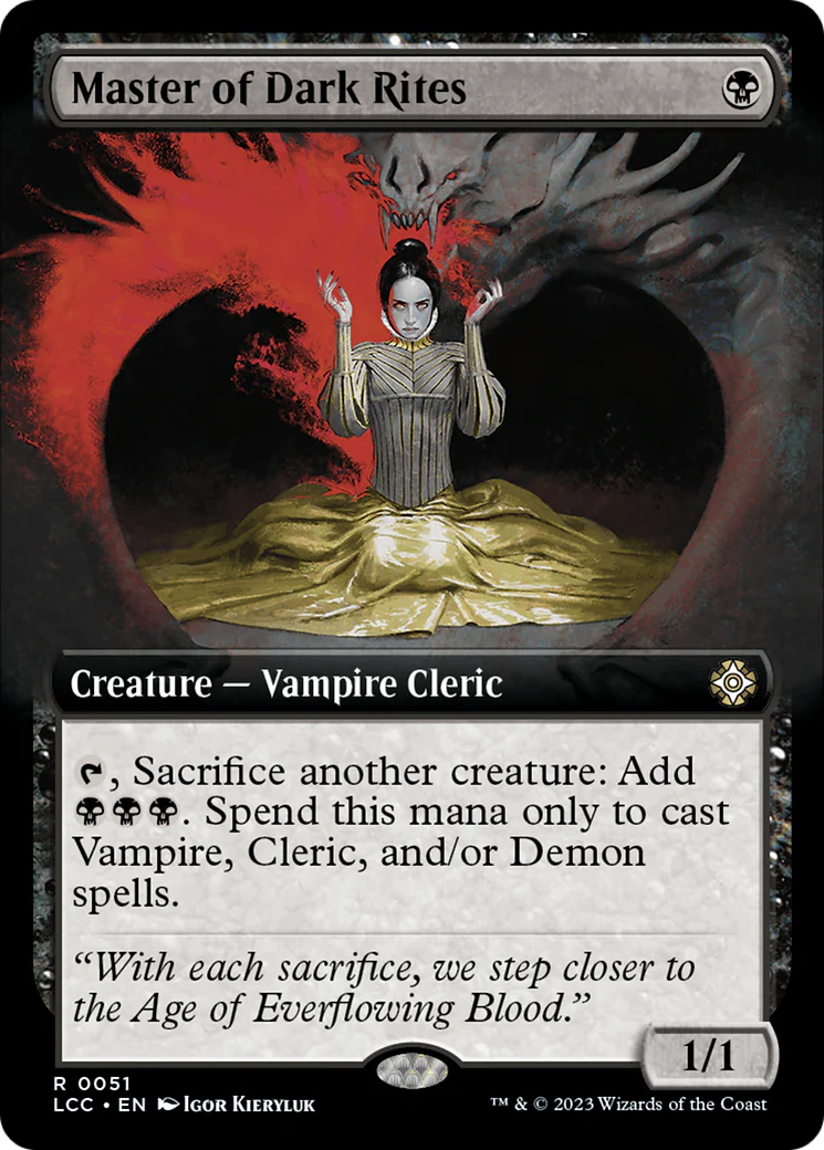 Master of Dark Rites (Extended Art) (LCC-051) - The Lost Caverns of Ixalan Commander - Magic The Gathering