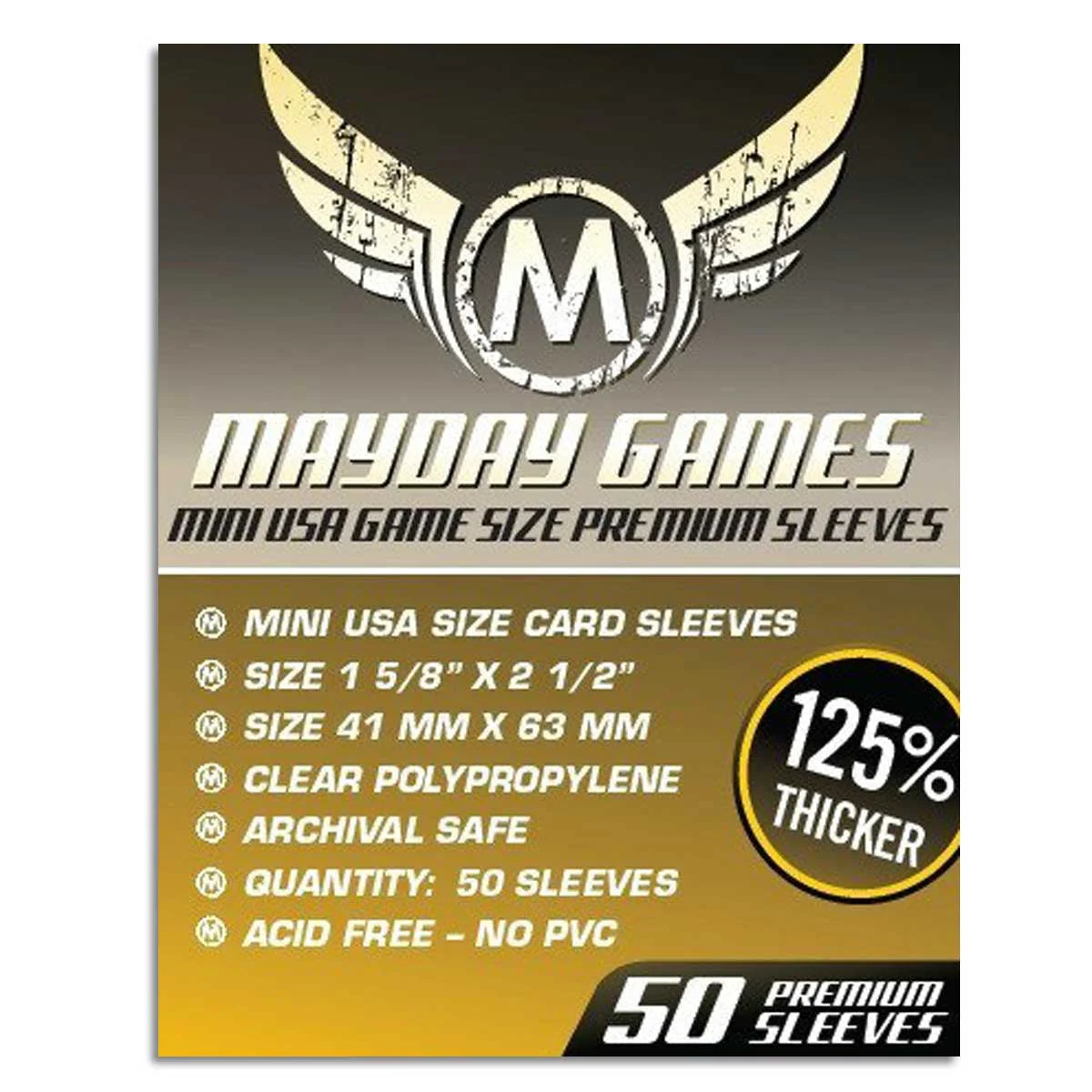 Mayday Premium Mini USA Sleeves 41 X 63 MM 50ct Dark Yellow Arkham Horror - Image 2