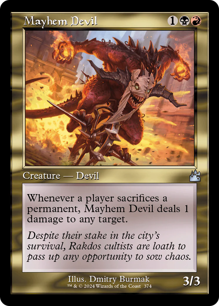 FOIL Mayhem Devil (Retro Frame) (RVR-374) - Ravnica Remastered - Magic The Gathering