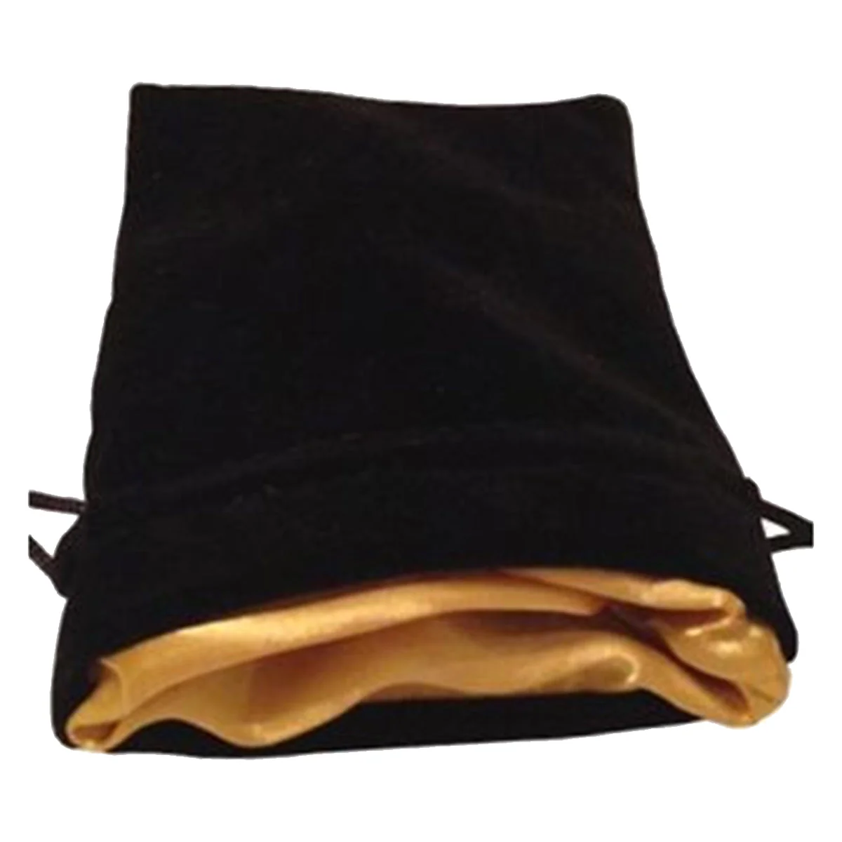 MDG Velvet Dice Bag with Gold Satin Lining - Black - Image 2