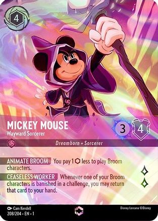 Mickey Mouse - Wayward Sorcerer (Enchanted) (208/204) - The First Chapter Holofoil - Lorcana