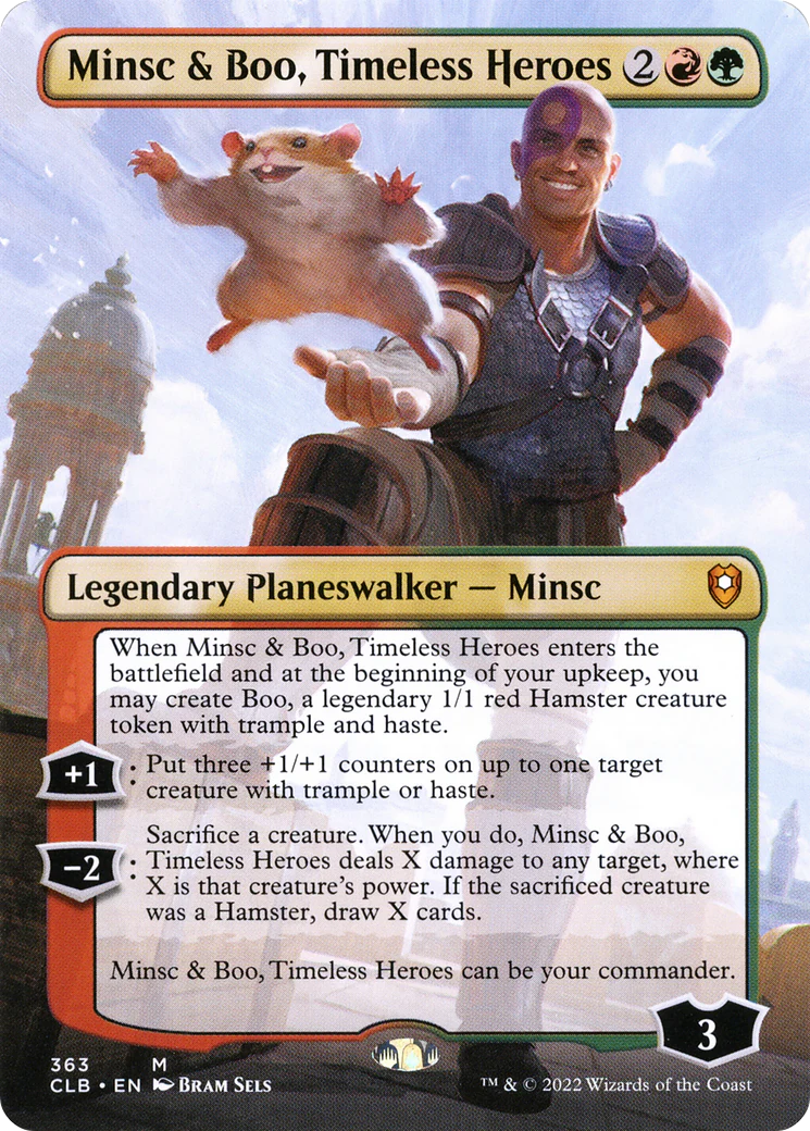 FOIL Minsc & Boo, Timeless Heroes (Borderless) (CLB-363) - Commander Legends: Battle for Baldur's Gate - Magic The Gathering