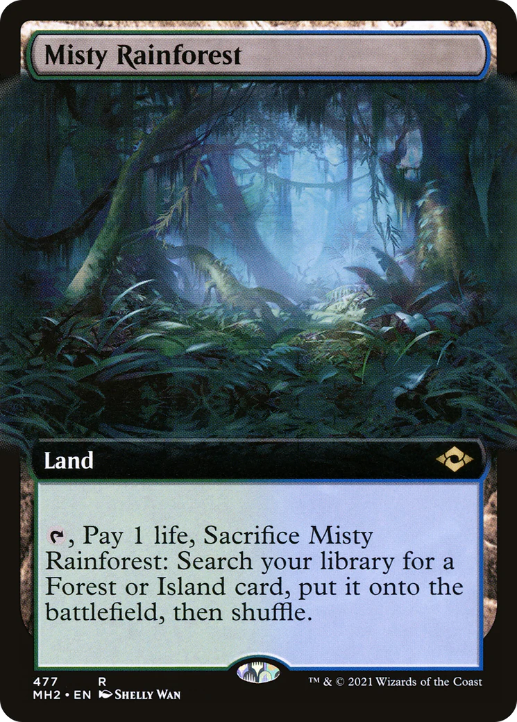 FOIL Misty Rainforest (Extended Art) (MH2-477) - Modern Horizons 2 - Magic The Gathering