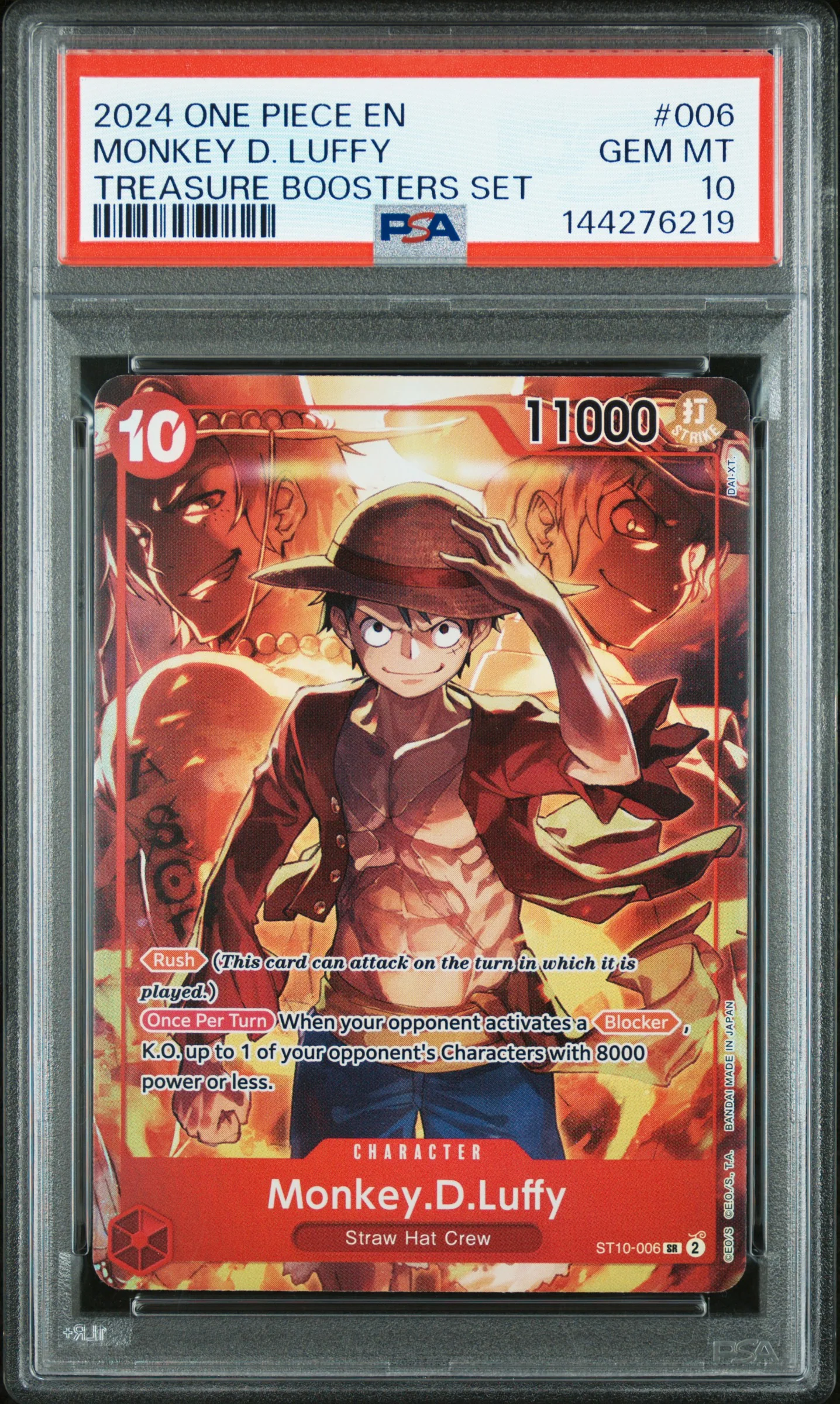 MONKEY D. LUFFY (TREASURE BOOSTERS SET) #6 2024 PSA 10