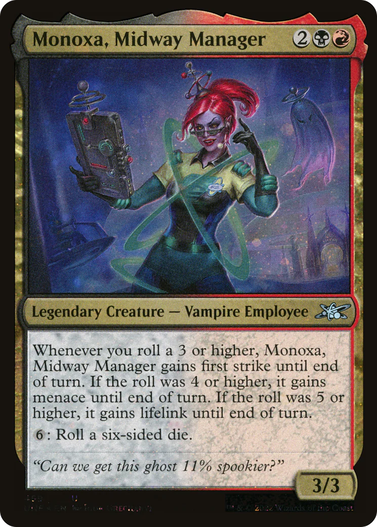 FOIL Monoxa, Midway Manager (Galaxy Foil) (UNF-459) - Unfinity - Magic The Gathering