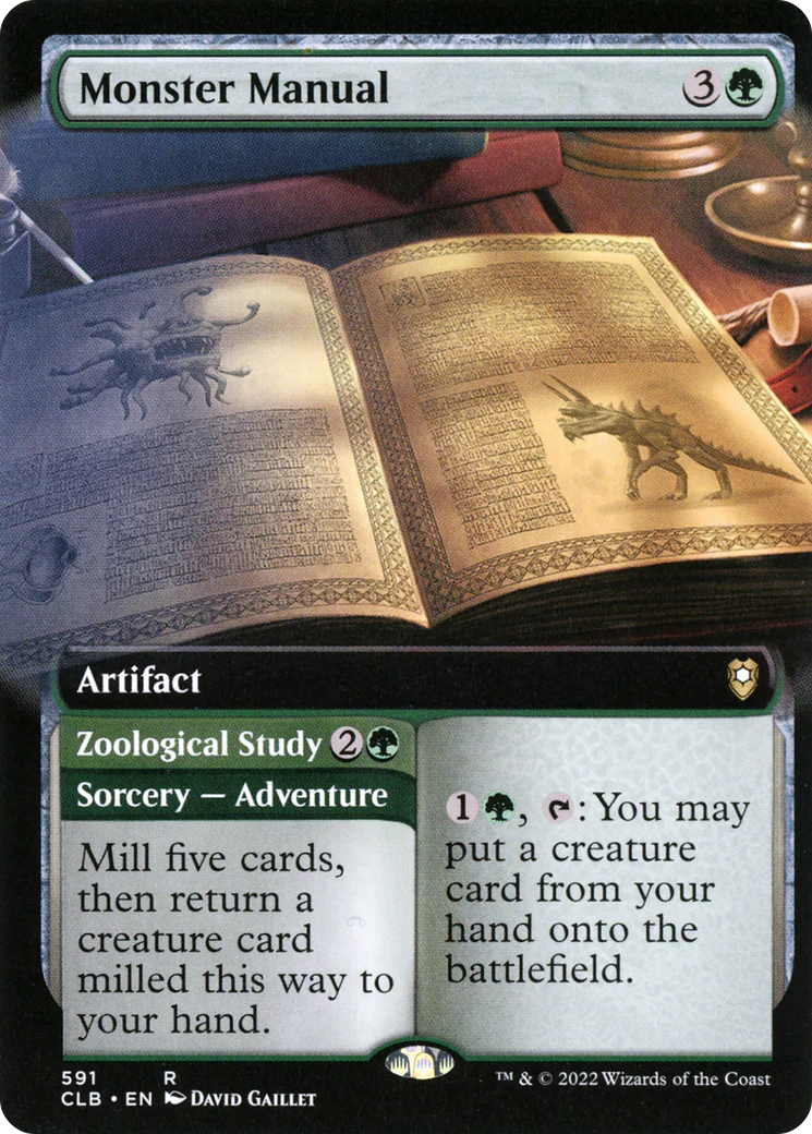 Monster Manual (Extended Art) (CLB-591) - Commander Legends: Battle for Baldur's Gate - Magic The Gathering
